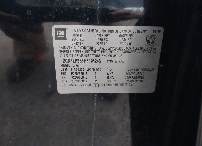 Photo 9 of 2017 Gmc Terrain SLT (VIN 2GKFLPE35H6195243)