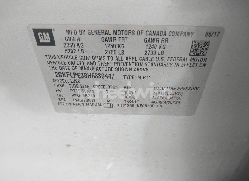 Photo 9 of 2017 Gmc Terrain SLT (VIN 2GKFLPE38H6339447)