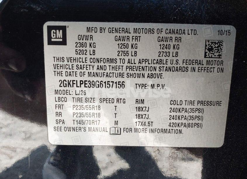 Photo 9 of 2016 Gmc Terrain SLT (VIN 2GKFLPE39G6157156)