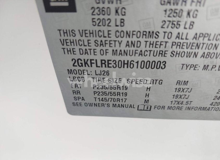 Photo 9 of 2017 Gmc Terrain DENALI (VIN 2GKFLRE30H6100003)