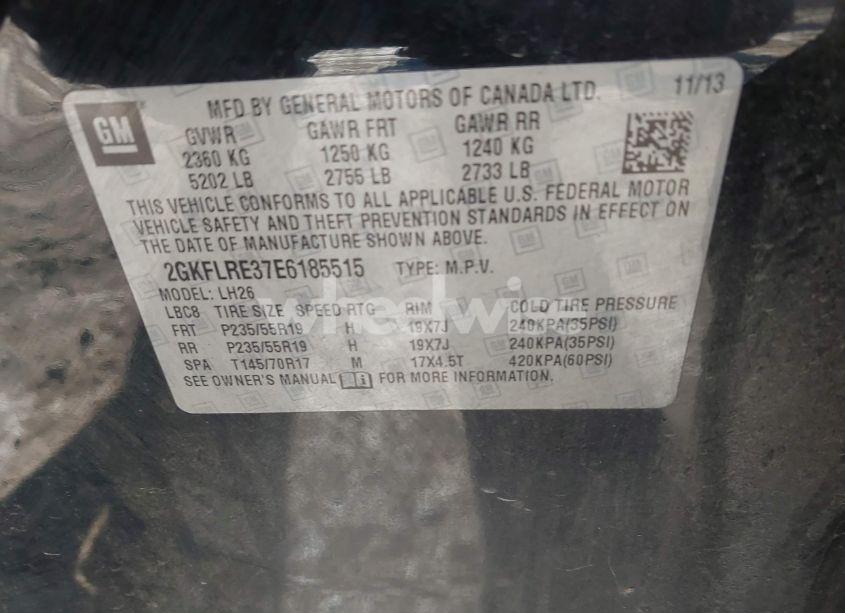 Photo 8 of 2014 Gmc Terrain SLE-2 (VIN 2GKFLRE37E6185515)