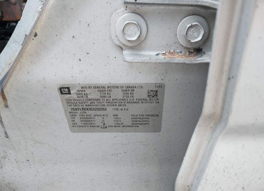 Photo 9 of 2012 Gmc Terrain SLE-1 (VIN 2GKFLREK0C6202952)