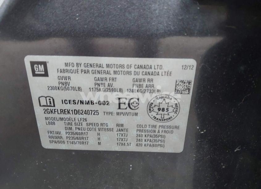 Photo 9 of 2013 Gmc Terrain SLE-1 (VIN 2GKFLREK1D6240725)