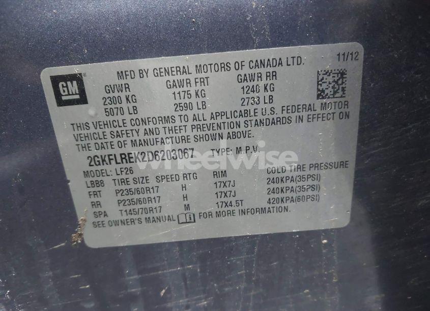 Photo 9 of 2013 Gmc Terrain SLE-1 (VIN 2GKFLREK2D6203067)