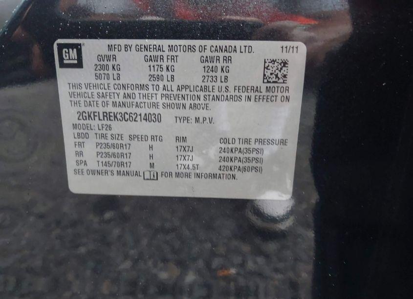 Photo 9 of 2012 Gmc Terrain SLE-1 (VIN 2GKFLREK3C6214030)