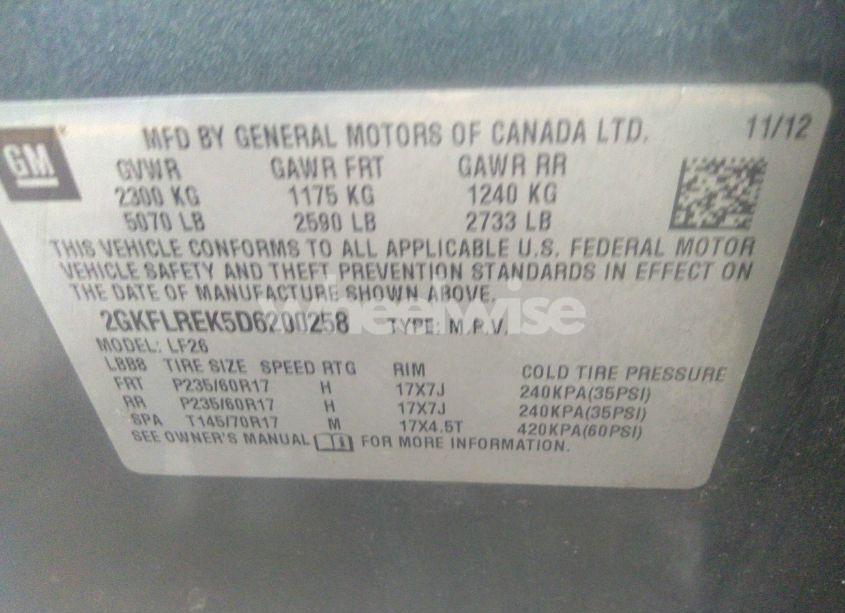 Photo 9 of 2013 Gmc Terrain SLE-1 (VIN 2GKFLREK5D6200258)