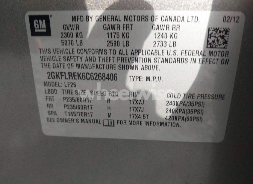 Photo 9 of 2012 Gmc Terrain SLE-1 (VIN 2GKFLREK6C6268406)