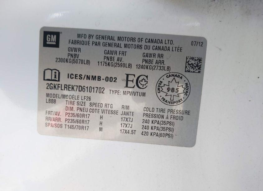 Photo 9 of 2013 Gmc Terrain SLE-1 (VIN 2GKFLREK7D6101702)