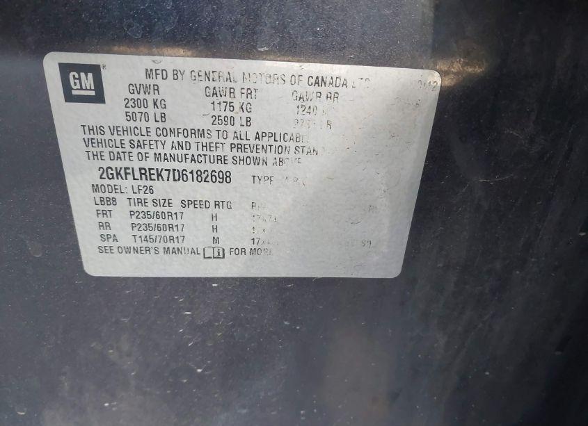 Photo 9 of 2013 Gmc Terrain SLE-1 (VIN 2GKFLREK7D6182698)