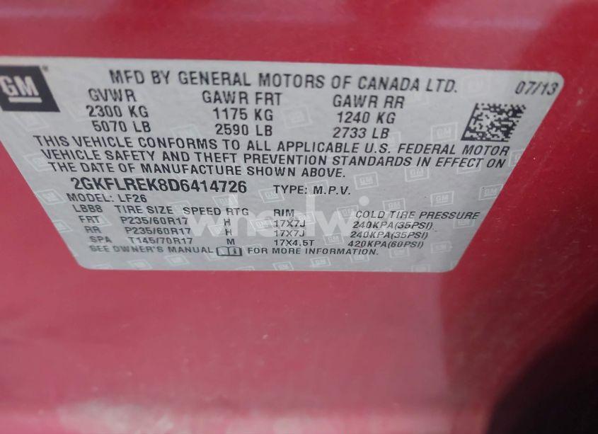 Photo 9 of 2013 Gmc Terrain SLE-1 (VIN 2GKFLREK8D6414726)