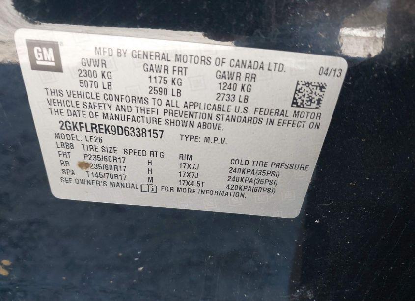 Photo 9 of 2013 Gmc Terrain SLE-1 (VIN 2GKFLREK9D6338157)