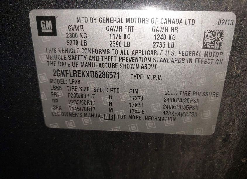 Photo 9 of 2013 Gmc Terrain SLE-1 (VIN 2GKFLREKXD6286571)