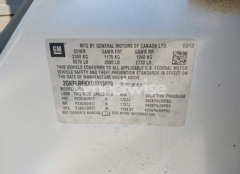 Photo 9 of 2013 Gmc Terrain SLE-1 (VIN 2GKFLREKXD6313879)