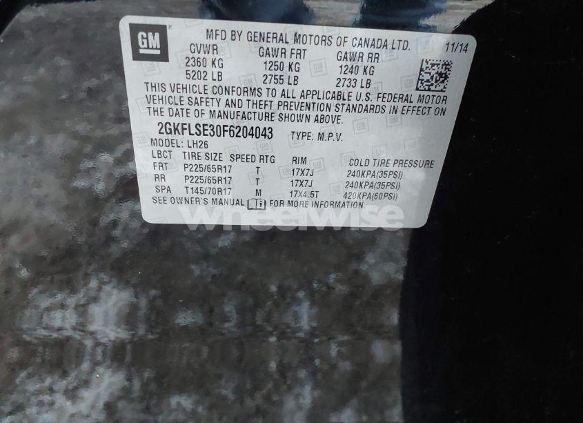 Photo 9 of 2015 Gmc Terrain SLT-1 (VIN 2GKFLSE30F6204043)