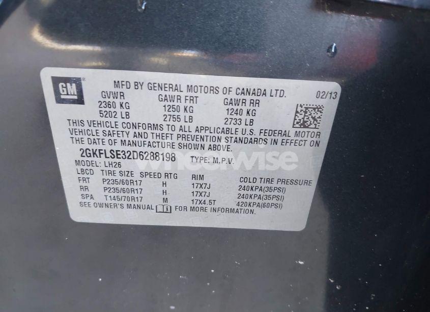 Photo 9 of 2013 Gmc Terrain SLE-2 (VIN 2GKFLSE32D6288198)