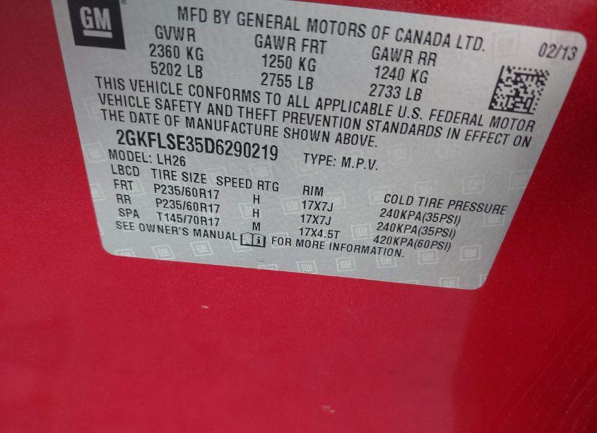 Photo 9 of 2013 Gmc Terrain SLE-2 (VIN 2GKFLSE35D6290219)