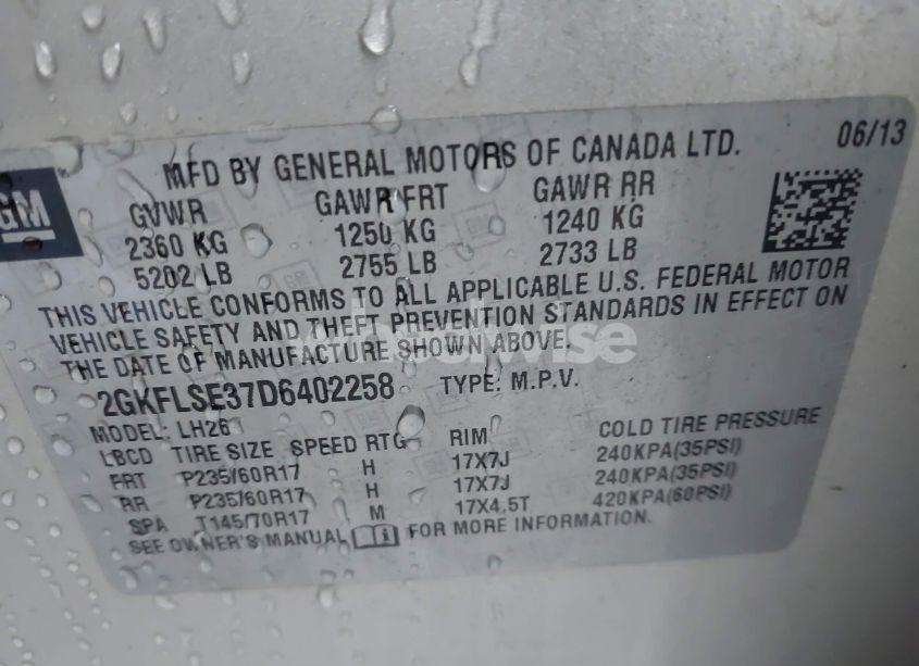 Photo 9 of 2013 Gmc Terrain SLE-2 (VIN 2GKFLSE37D6402258)