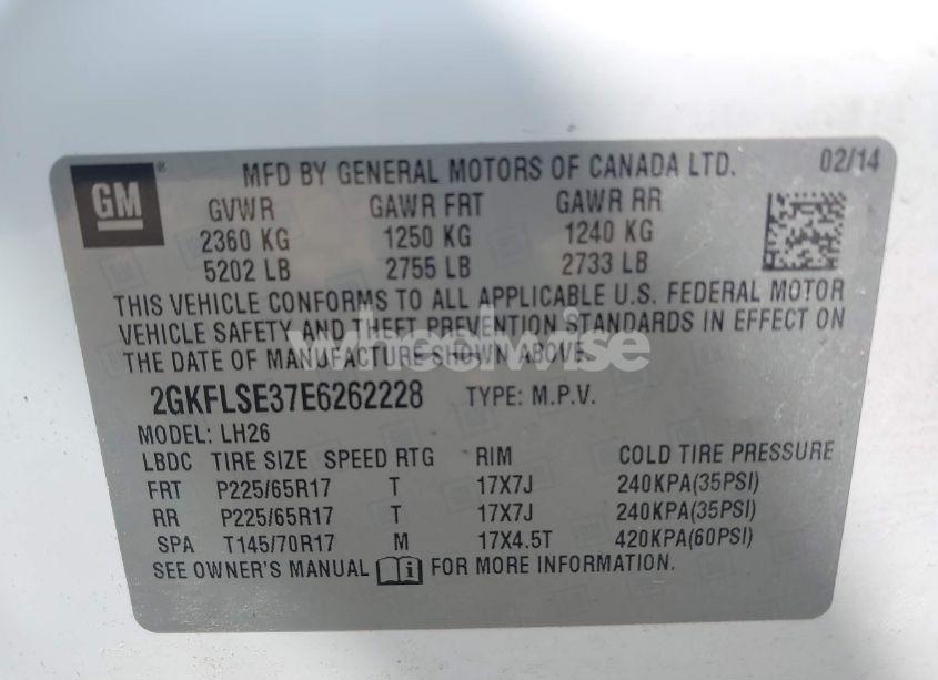 Photo 9 of 2014 Gmc Terrain SLT-1 (VIN 2GKFLSE37E6262228)