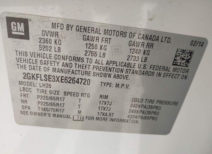 Photo 9 of 2014 Gmc Terrain SLT-1 (VIN 2GKFLSE3XE6264720)