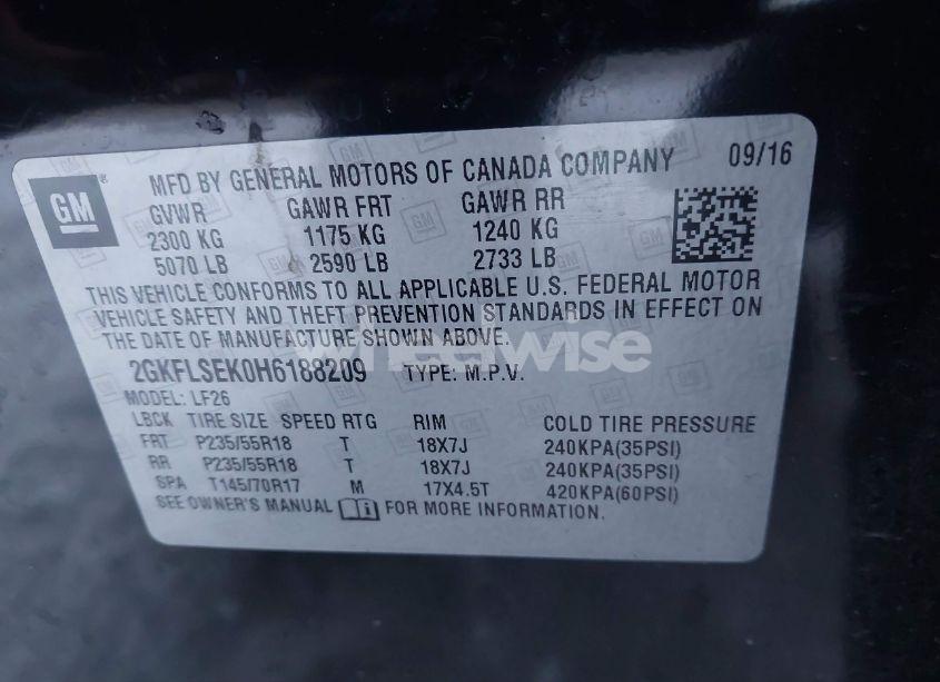 Photo 9 of 2017 Gmc Terrain SLE-1 (VIN 2GKFLSEK0H6188209)