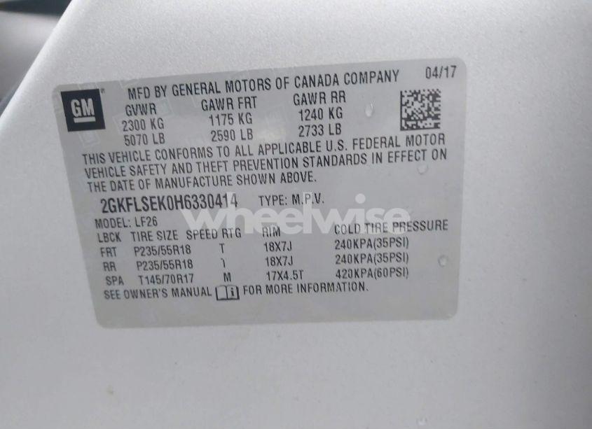 Photo 9 of 2017 Gmc Terrain SLE-1 (VIN 2GKFLSEK0H6330414)