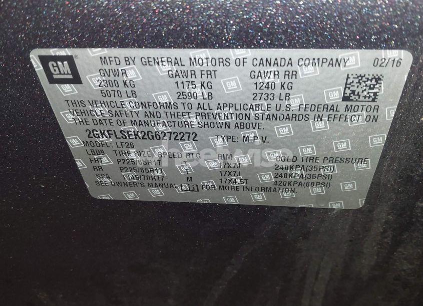 Photo 9 of 2016 Gmc Terrain SLE-1 (VIN 2GKFLSEK2G6272272)