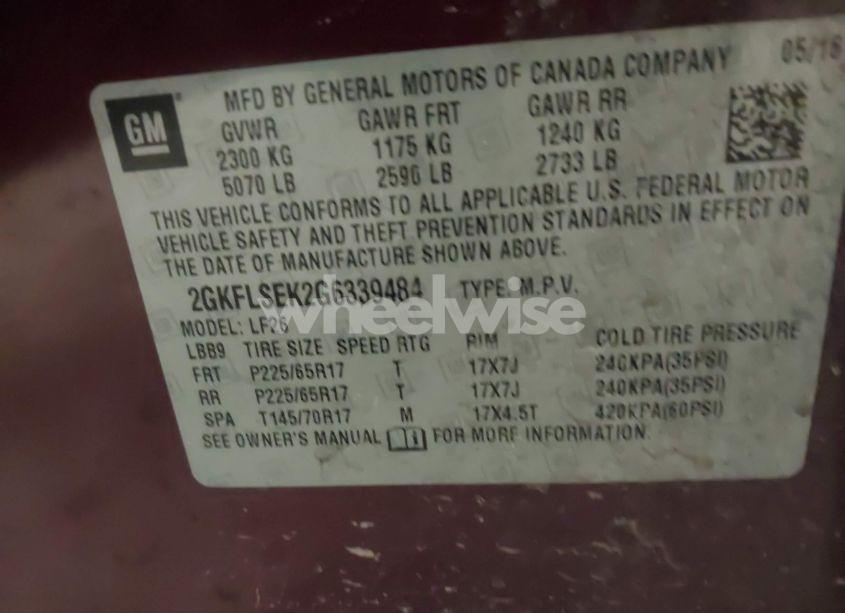 Photo 9 of 2016 Gmc Terrain (VIN 2GKFLSEK2G6339484)