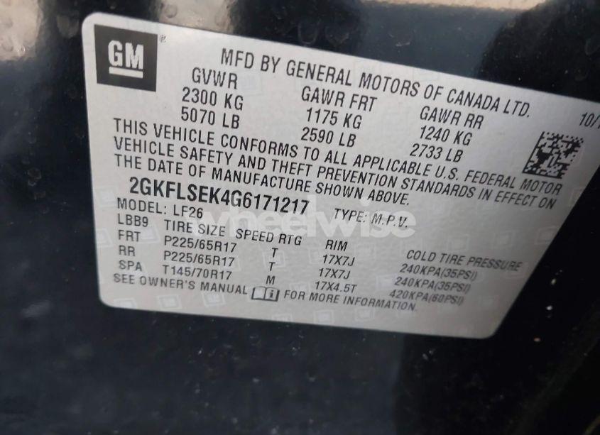 Photo 9 of 2016 Gmc Terrain SLE-1 (VIN 2GKFLSEK4G6171217)