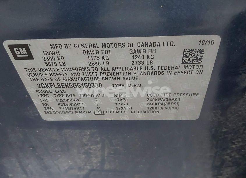 Photo 9 of 2016 Gmc Terrain SLE-1 (VIN 2GKFLSEK6G6159330)