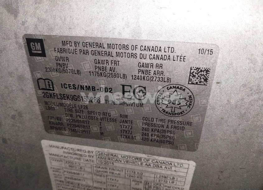 Photo 9 of 2016 Gmc Terrain SLE-1 (VIN 2GKFLSEK9G6155286)