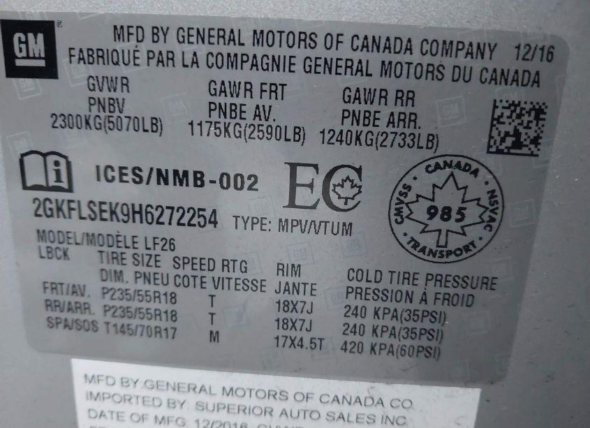 Photo 9 of 2017 Gmc Terrain SLE-1 (VIN 2GKFLSEK9H6272254)