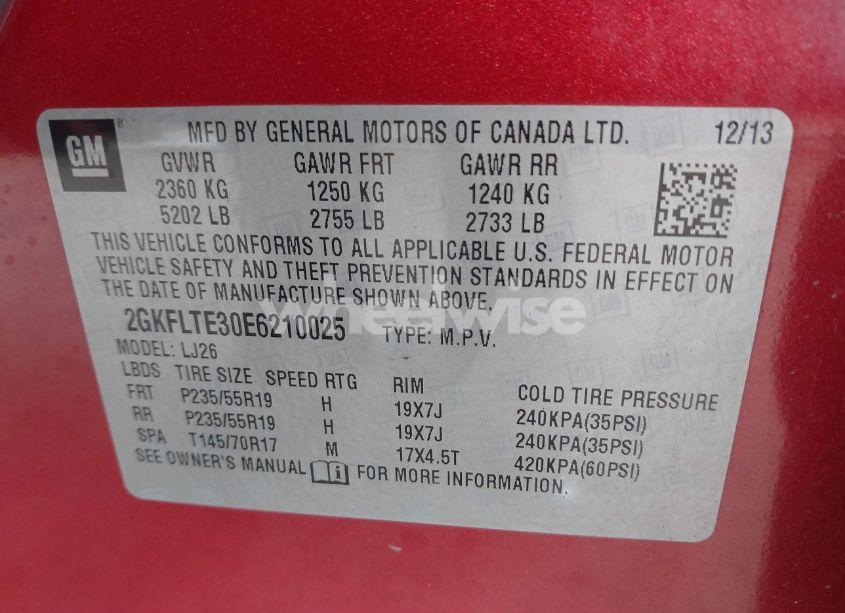 Photo 9 of 2014 Gmc Terrain SLT-2 (VIN 2GKFLTE30E6210025)