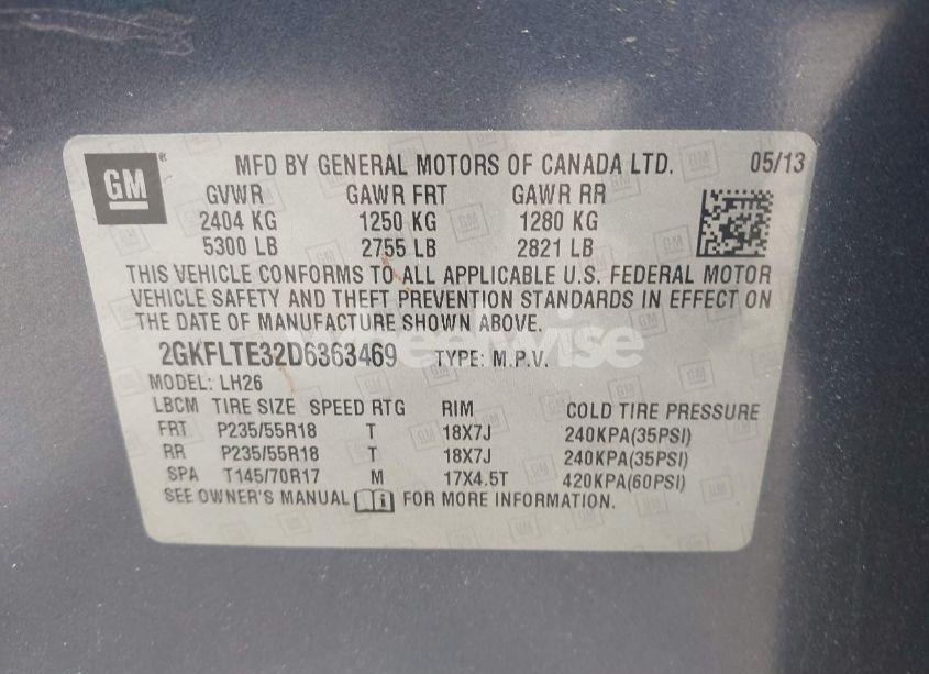 Photo 9 of 2013 Gmc Terrain SLE-2 (VIN 2GKFLTE32D6363469)