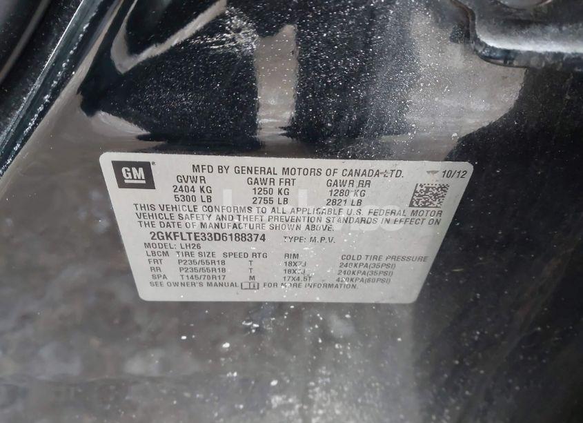 Photo 9 of 2013 Gmc Terrain SLE-2 (VIN 2GKFLTE33D6188374)