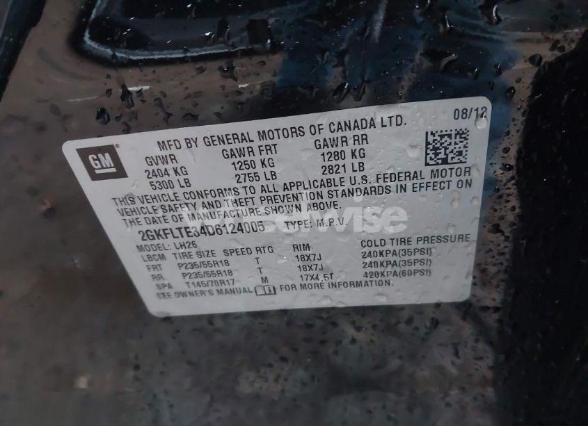 Photo 9 of 2013 Gmc Terrain SLE-2 (VIN 2GKFLTE34D6124005)