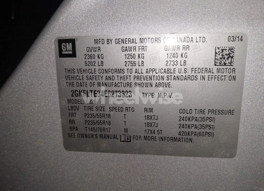 Photo 9 of 2014 Gmc Terrain SLT-2 (VIN 2GKFLTE34E6273323)