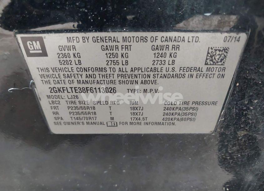 Photo 9 of 2015 Gmc Terrain SLT-2 (VIN 2GKFLTE38F6113026)