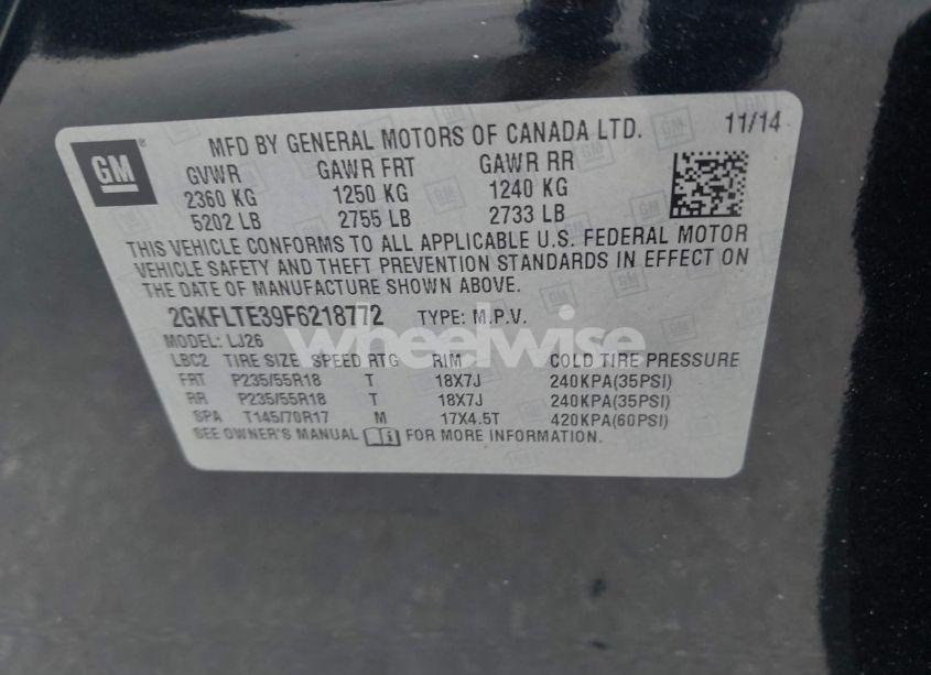 Photo 9 of 2015 Gmc Terrain SLT-2 (VIN 2GKFLTE39F6218772)