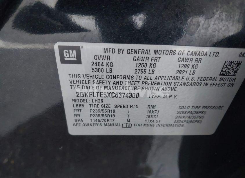 Photo 9 of 2012 Gmc Terrain SLE-2 (VIN 2GKFLTE5XC6374350)