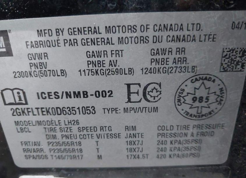 Photo 9 of 2013 Gmc Terrain SLE-2 (VIN 2GKFLTEK0D6351053)