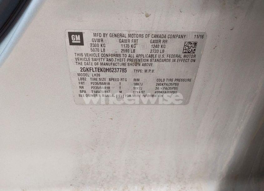 Photo 9 of 2017 Gmc Terrain SLE-2 (VIN 2GKFLTEK0H6237785)