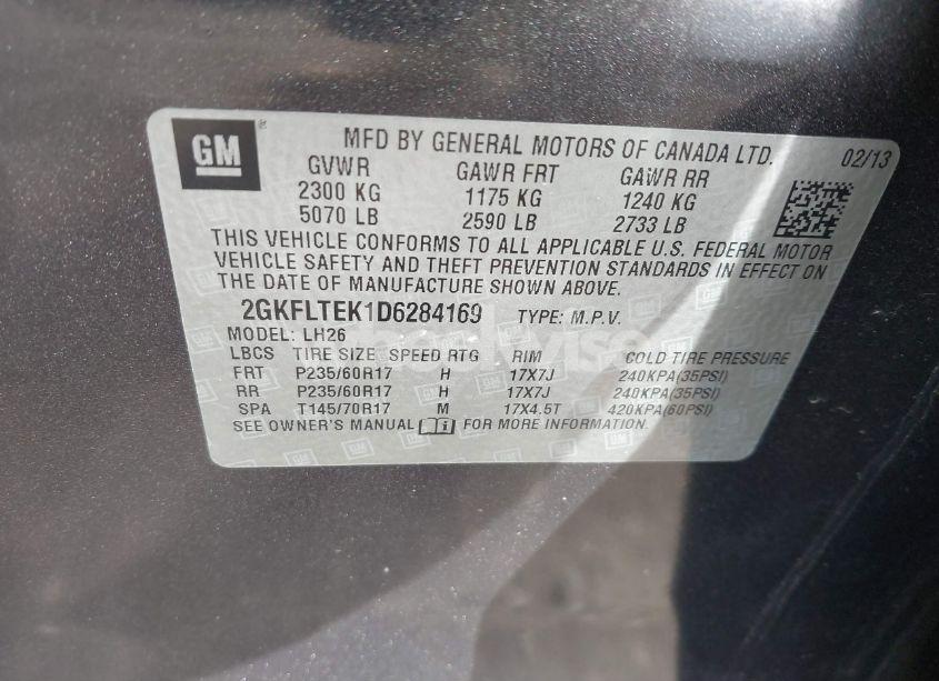 Photo 9 of 2013 Gmc Terrain SLE-2 (VIN 2GKFLTEK1D6284169)