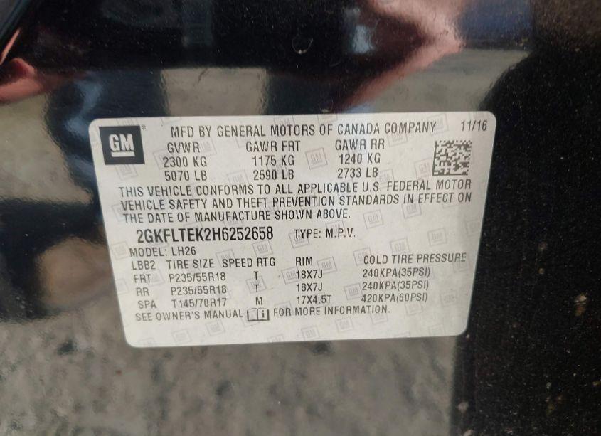 Photo 9 of 2017 Gmc Terrain SLE-2 (VIN 2GKFLTEK2H6252658)