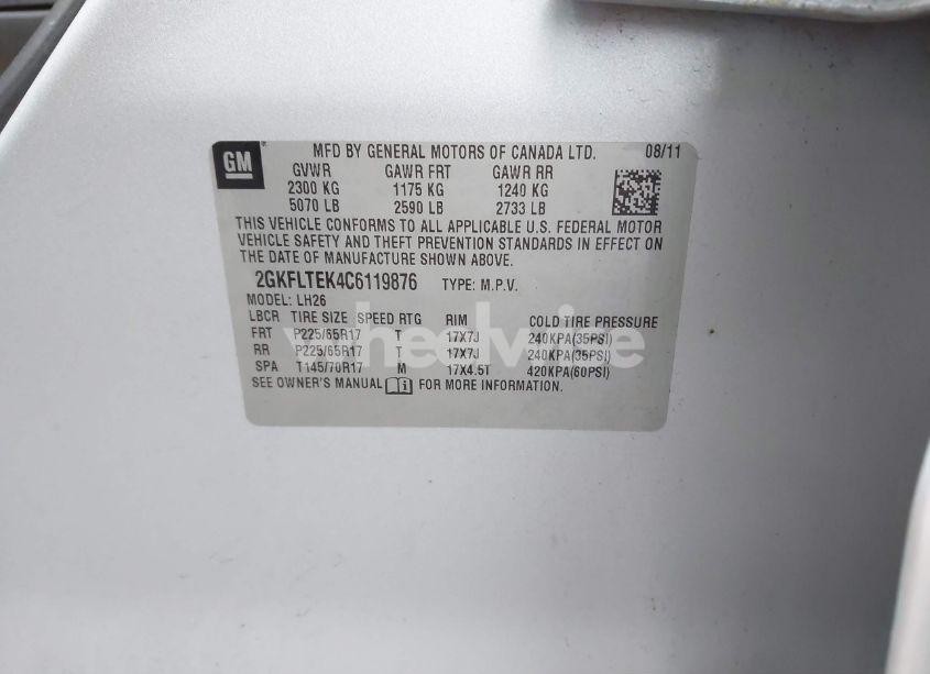 Photo 9 of 2012 Gmc Terrain SLE-2 (VIN 2GKFLTEK4C6119876)