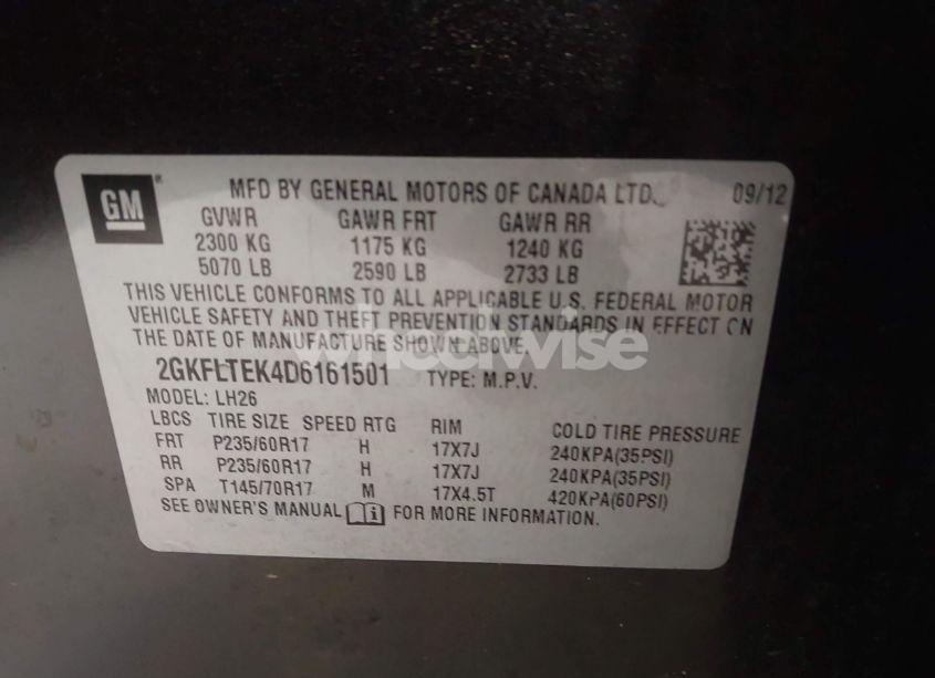 Photo 9 of 2013 Gmc Terrain SLE-2 (VIN 2GKFLTEK4D6161501)