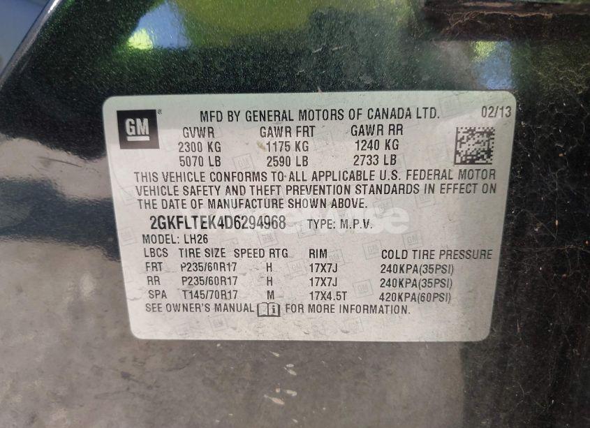 Photo 9 of 2013 Gmc Terrain SLE-2 (VIN 2GKFLTEK4D6294968)