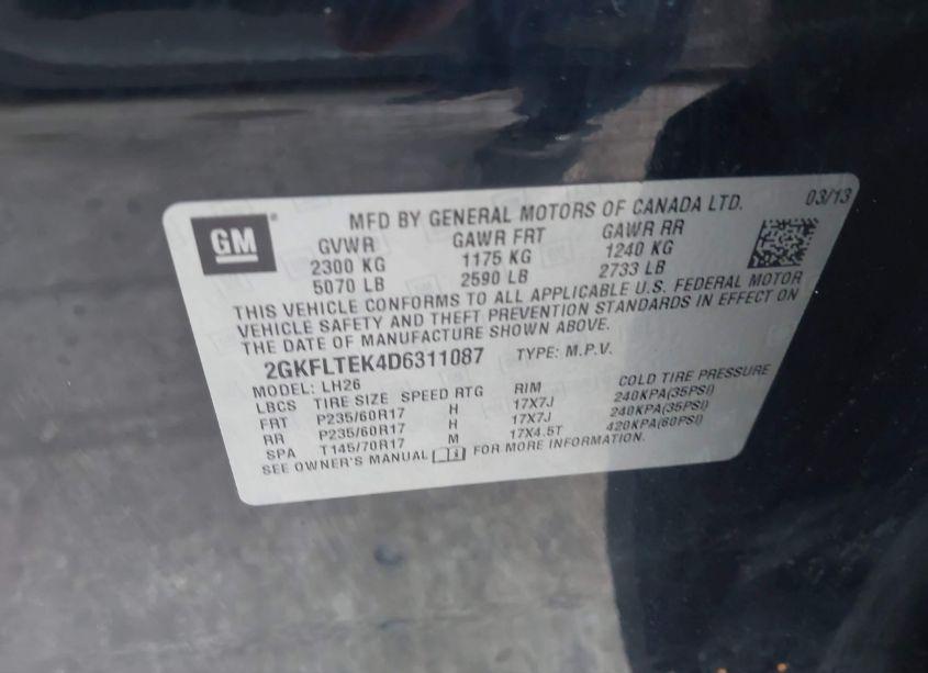 Photo 9 of 2013 Gmc Terrain SLE-2 (VIN 2GKFLTEK4D6311087)