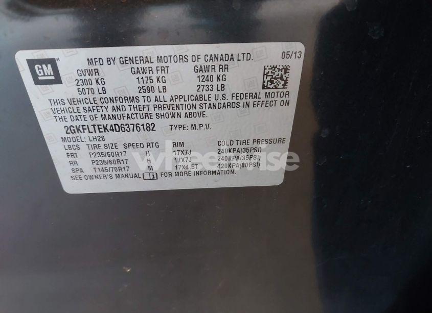 Photo 9 of 2013 Gmc Terrain SLE-2 (VIN 2GKFLTEK4D6376182)