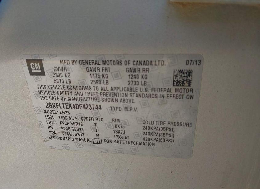 Photo 9 of 2013 Gmc Terrain SLE-2 (VIN 2GKFLTEK4D6423744)