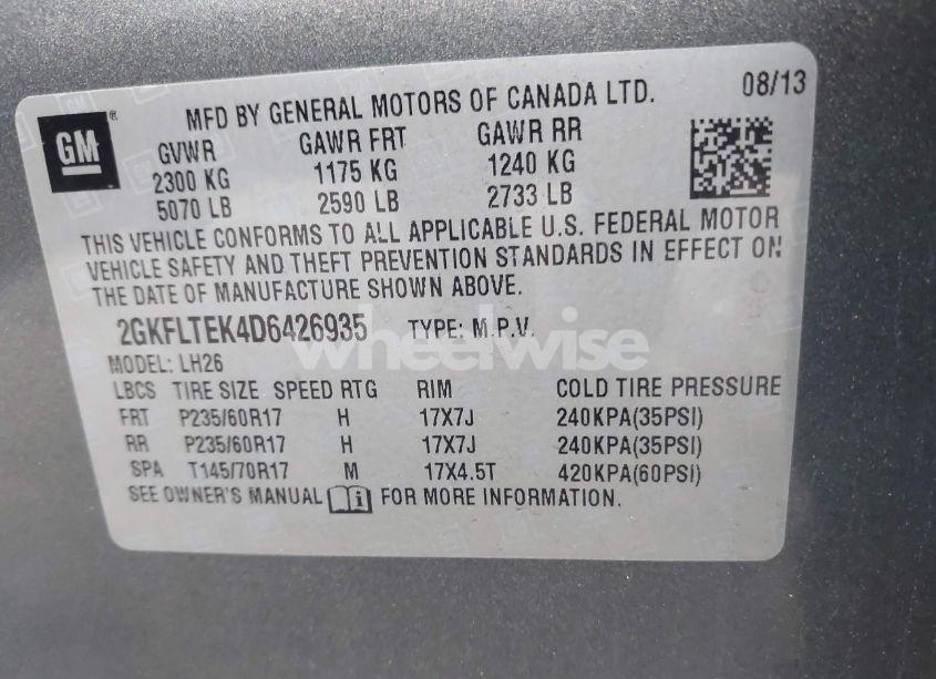 Photo 9 of 2013 Gmc Terrain SLE-2 (VIN 2GKFLTEK4D6426935)